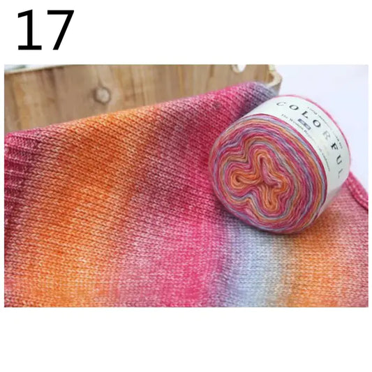 Gradient Rainbow Cotton Yarn for Knitting and Crochet