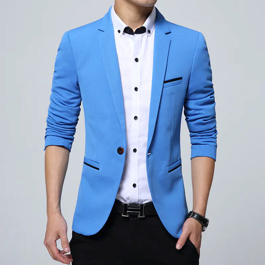 Men's Stylish Slim Fit Business Casual Blazer Jacket sizes ranging from M to 5XL,