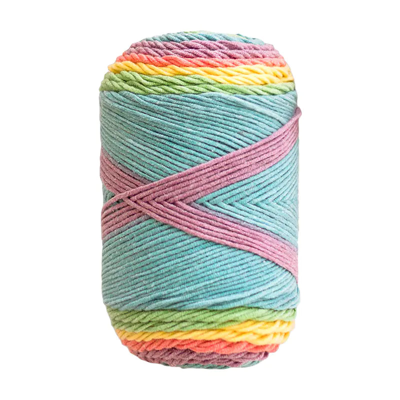Rainbow Cotton Knitting Wool - 5 Strands for DIY Projects