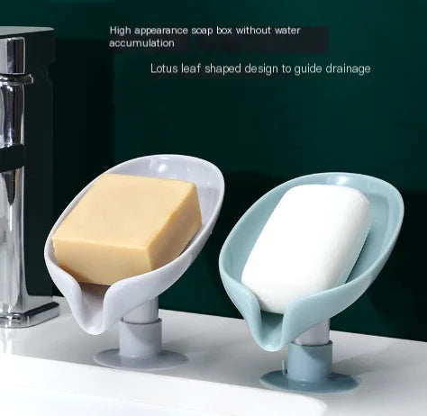 Creative Leaf-Shaped Soap Holder with Suction Stand