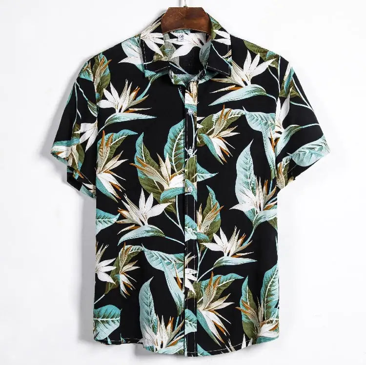 Men's Floral Short-Sleeved Casual Shirt