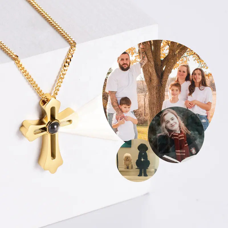 100 Languages "I Love You" Necklace with Cross Pendant