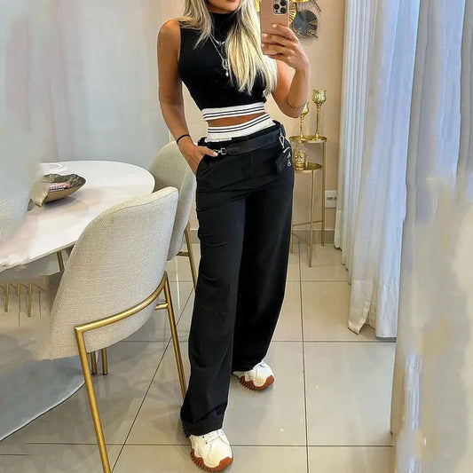 2023 High-Waisted Yoga Wide Leg Pants Set