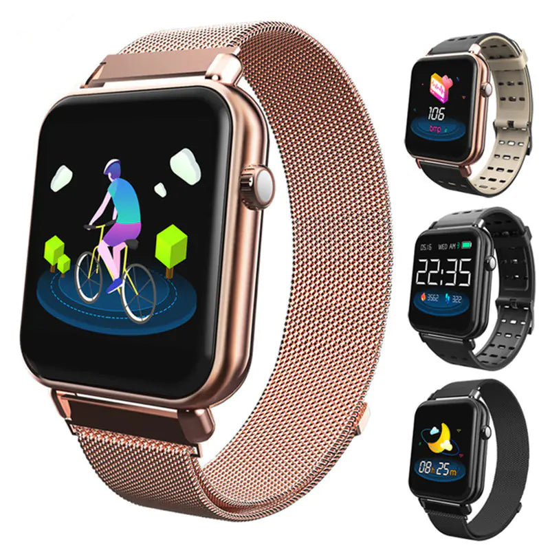 Smart Watch with Heart Rate, Bluetooth, and Metal Band