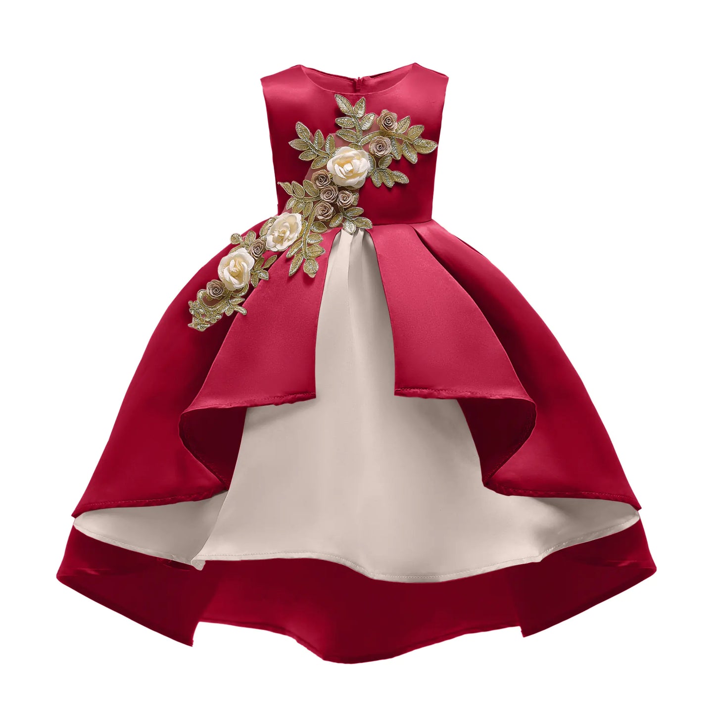 Embroidered Girls' Princess Vest Skirt Dress