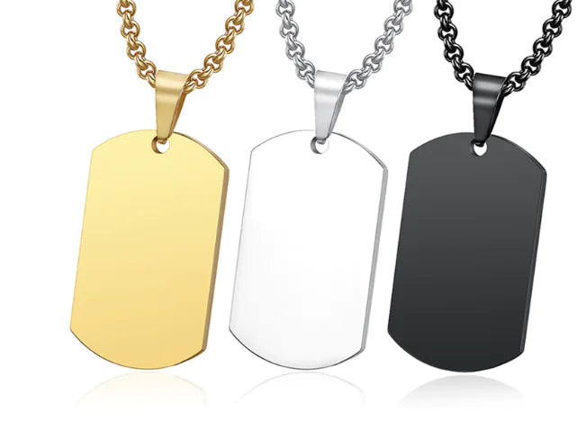 Classic Military Necklace with Laser Engraved Logo (One Piece)