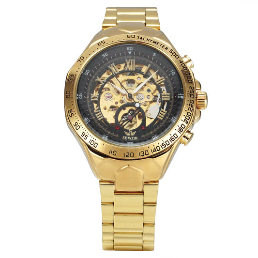 Men’s Automatic Mechanical Watch – Hollow Steel Band Design
