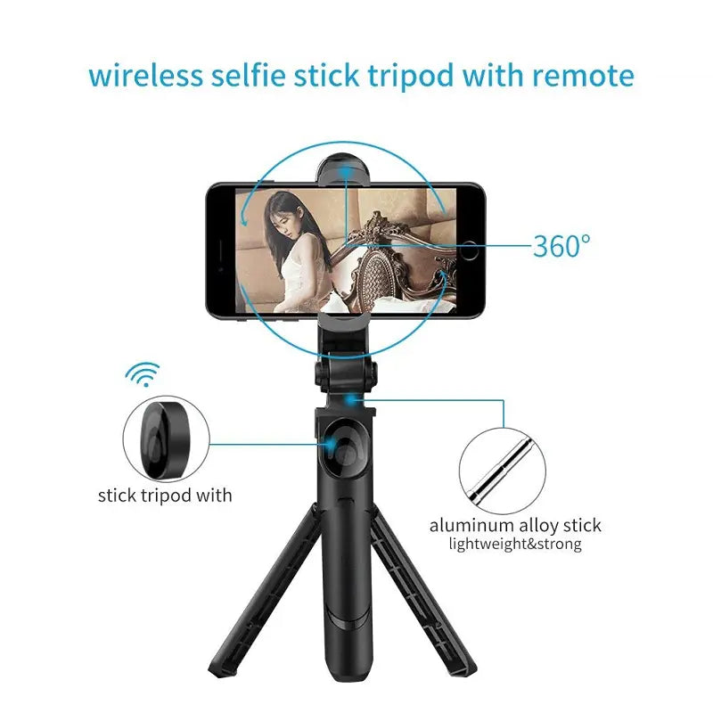 Bluetooth Selfie Stick and Phone Tripod Stand