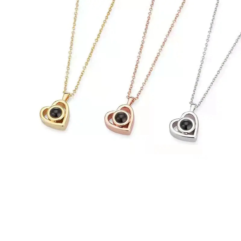 "100 Languages 'I Love You' Necklace with Nano Projection"