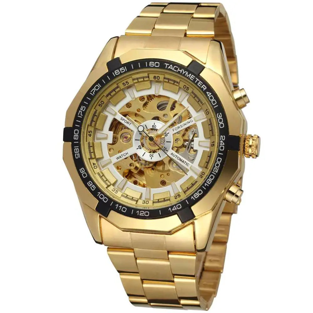 Forsining Men's Automatic Mechanical Watch with Steel Band