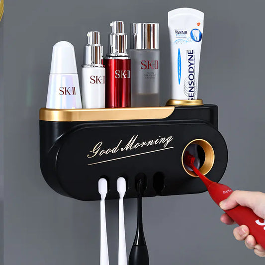 Kreativer Zahnbürstenhalter mit Zahnpasta-Quetscher-Set