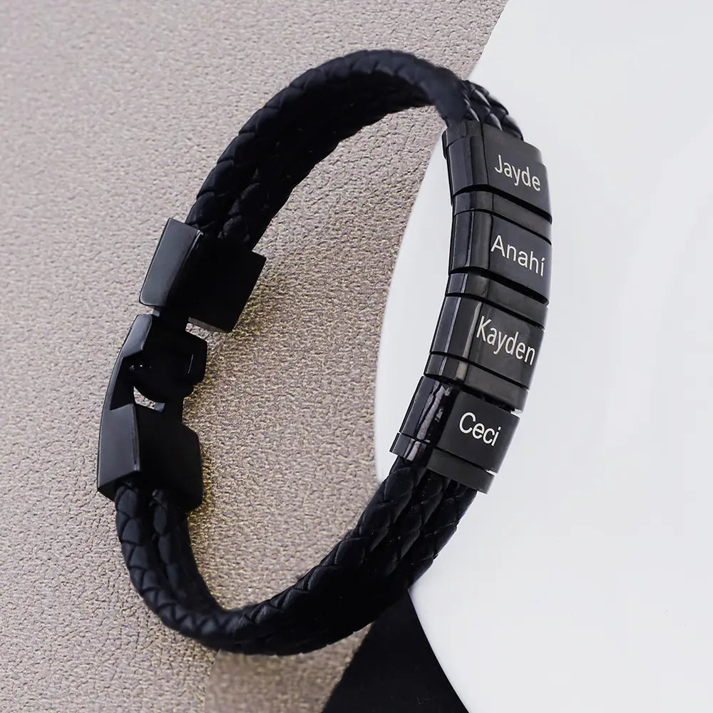 DIY Leather Braided Bracelet with Stainless Steel Clasp