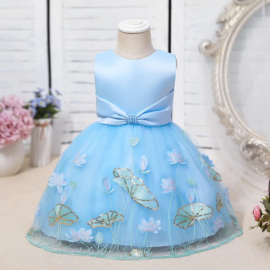 Children's Hot Princess Net Yarn Dress sizes from 90 to 140