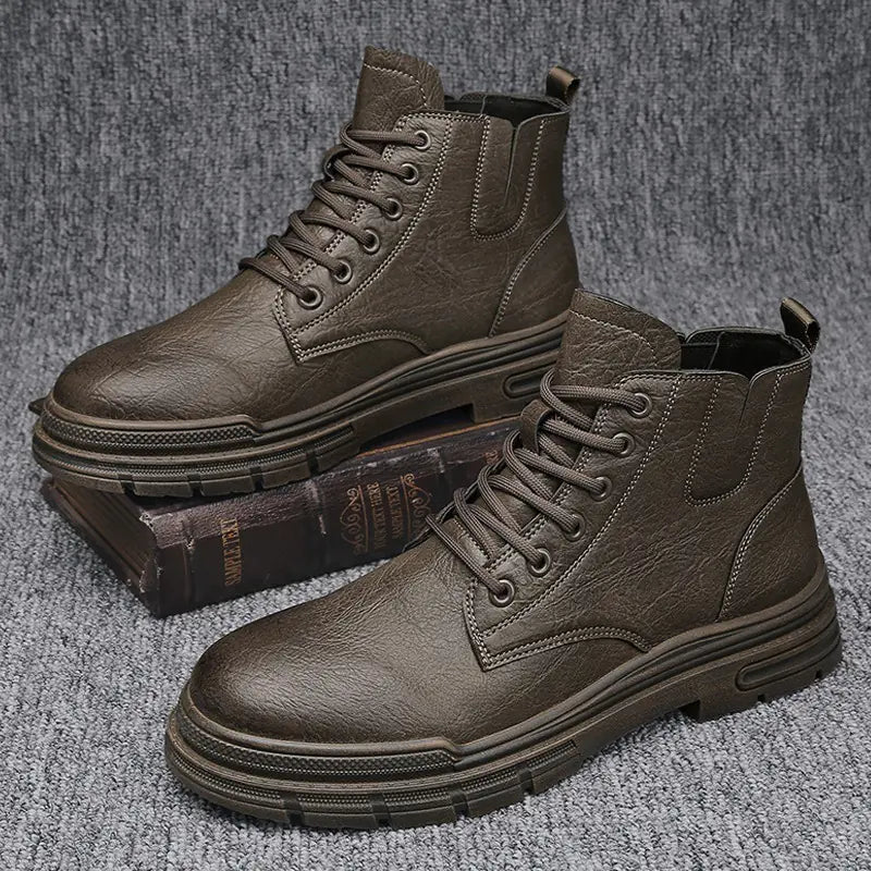 Trendy Men's High-Top Martin Leather Work Boots