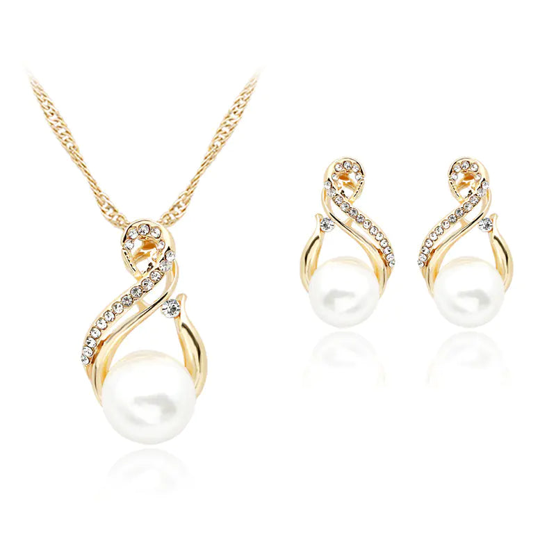 Pearl Necklace and Earring Set for Bridal Photography