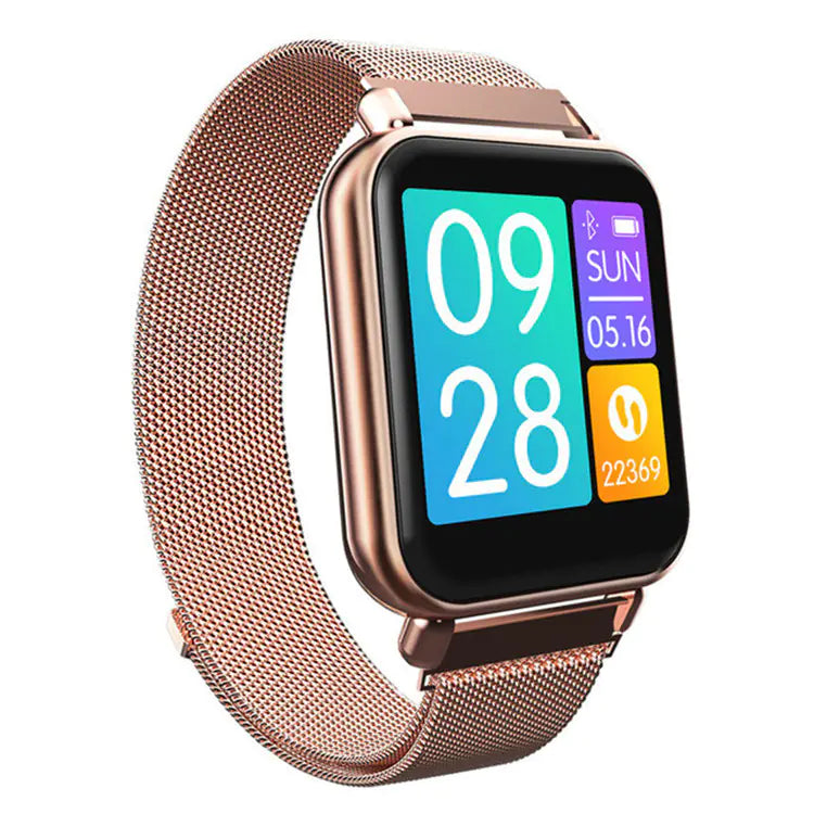 Smart Watch with Heart Rate, Bluetooth, and Metal Band