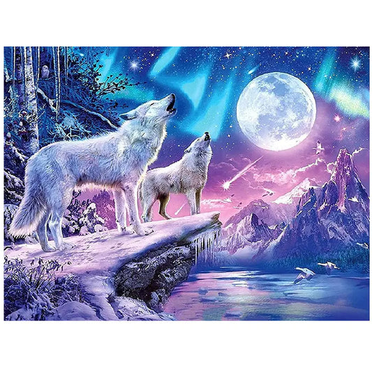 Diamond Painting Kit - Wolf Design for Adults (40x30cm)