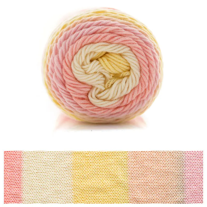 Rainbow Cotton Knitting Wool - 5 Strands for DIY Projects
