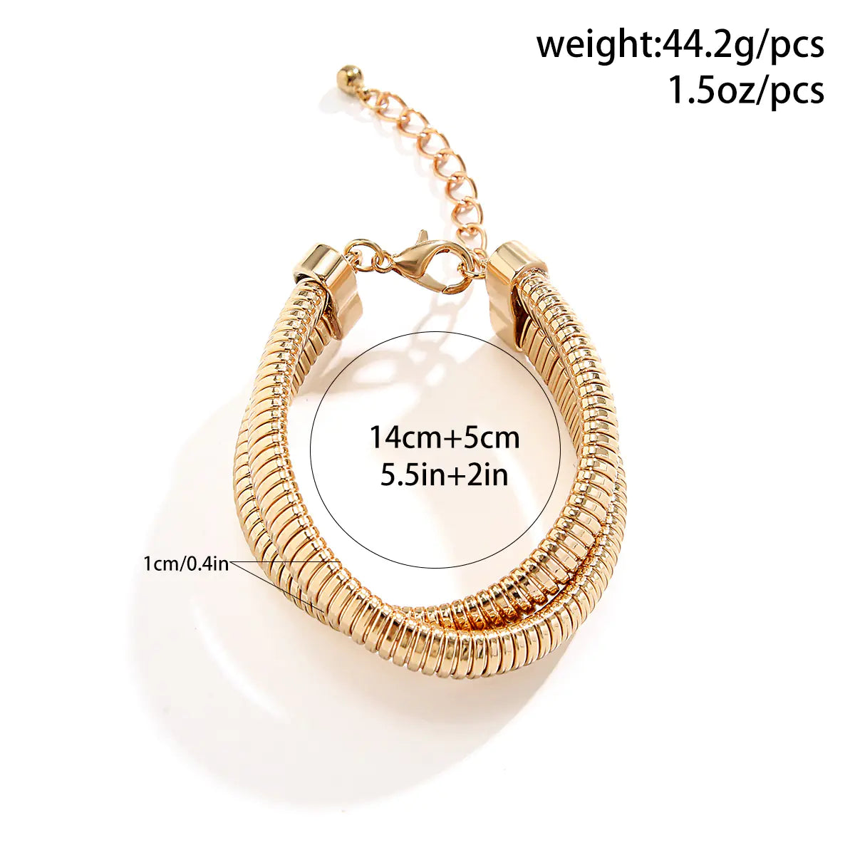Women's Metal Double Ring Spiral Bracelet