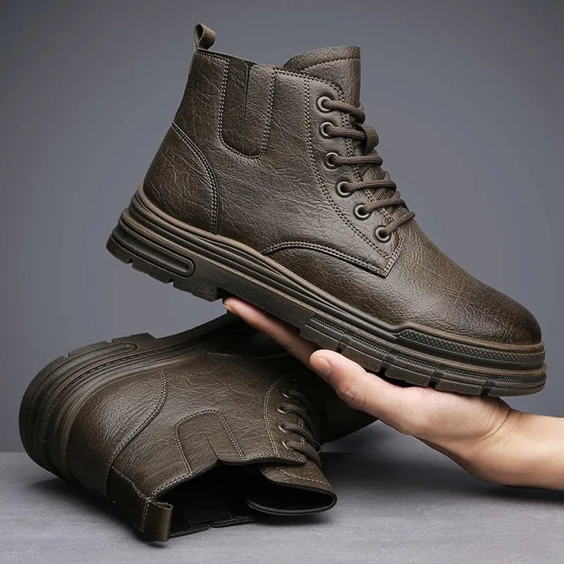 Trendy Men's High-Top Martin Leather Work Boots