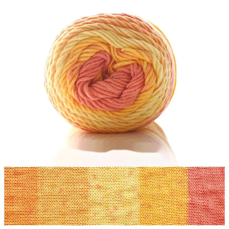 Rainbow Cotton Knitting Wool - 5 Strands for DIY Projects