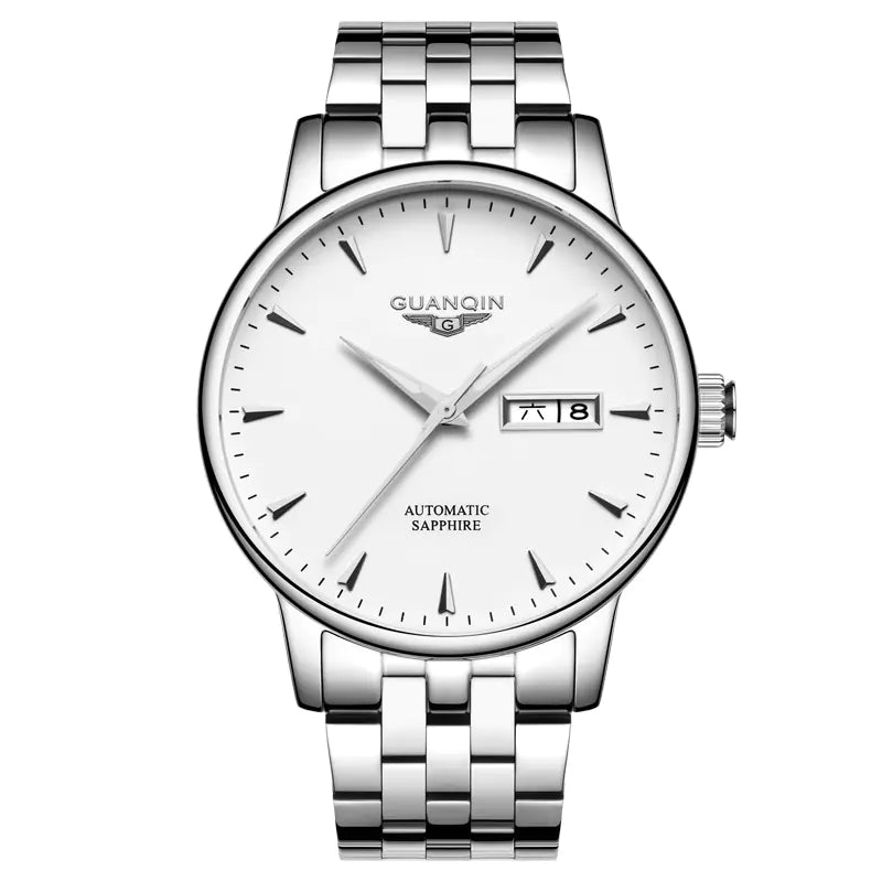 Men's Waterproof Automatic Mechanical Watch with Steel Band