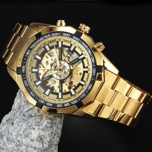 Forsining Men’s Automatic Mechanical Watch – Classic Steel Band