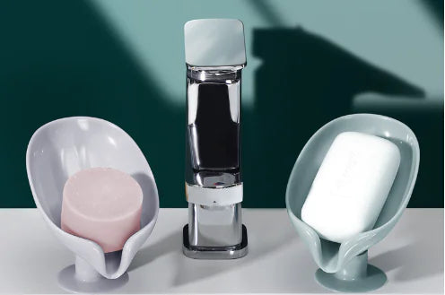 Creative Leaf-Shaped Soap Holder with Suction Stand