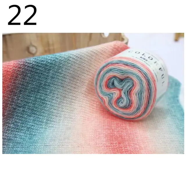Gradient Rainbow Cotton Yarn for Knitting and Crochet