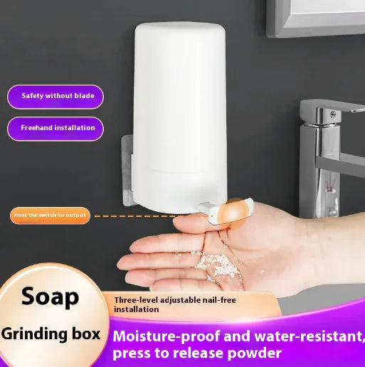 Wandgemonteerde Zeep Grinder Dispenser – Geen Boor, Hygiënisch & Gratis Verzending