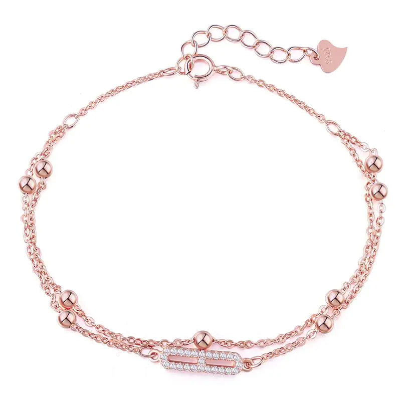 925 Sterling Silver Double Layer Minimalist Bracelet