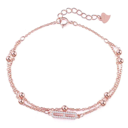 925 Sterling Silver Double Layer Minimalist Bracelet