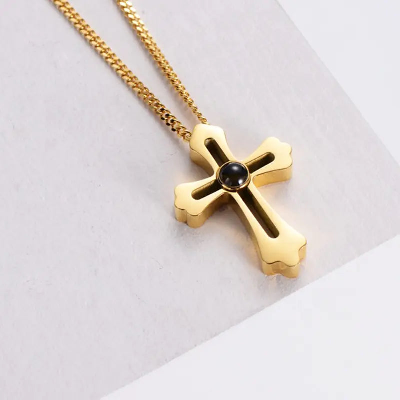 100 Languages "I Love You" Necklace with Cross Pendant