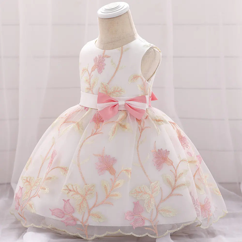 Summer 2020 Princess Dress with Embroidery and Bow