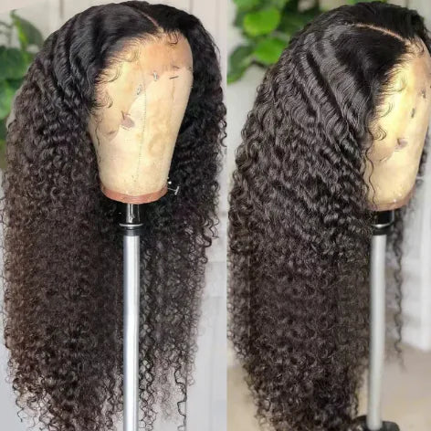 LuxeWave T-Part Deep Wave Pruik – 100 % echtes Herrenhaar