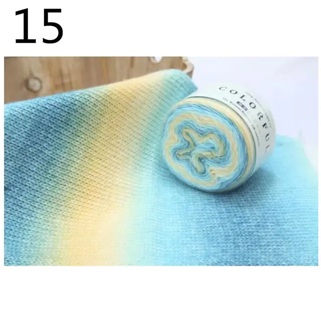 Gradient Rainbow Cotton Yarn for Knitting and Crochet