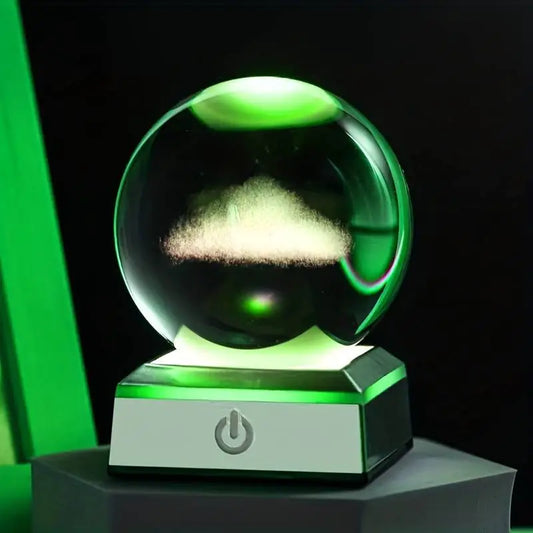 3D Laser Cloud Crystal Ball with LED Base Night Light