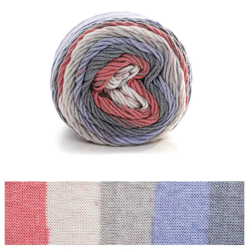 Rainbow Cotton Knitting Wool - 5 Strands for DIY Projects
