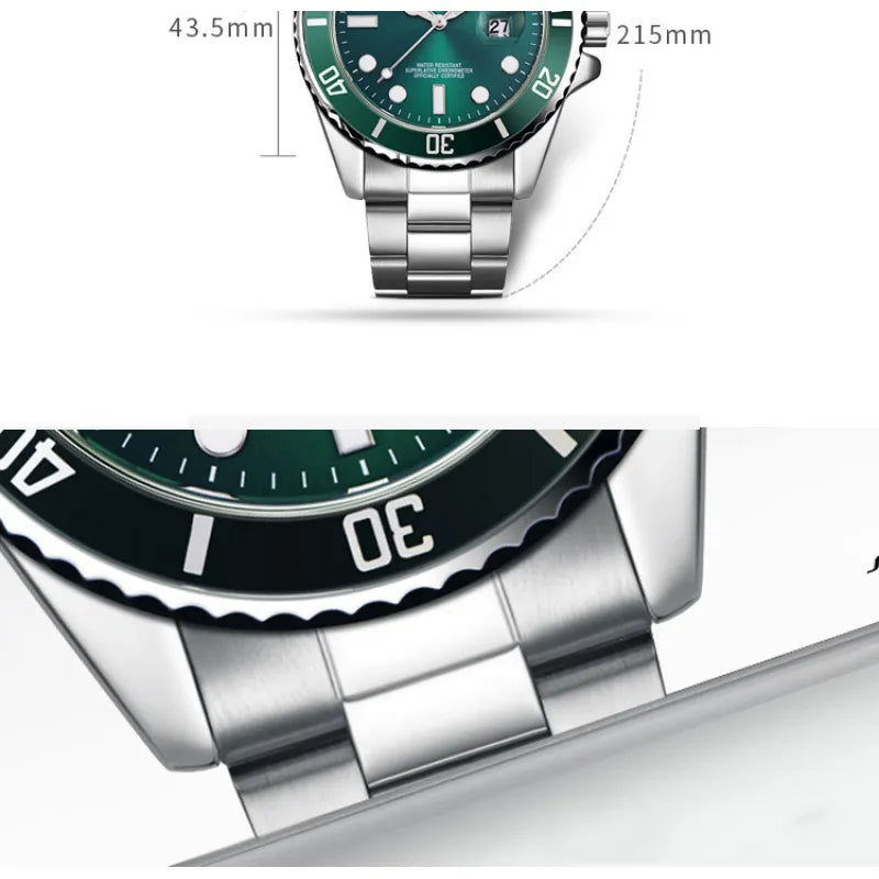 Herrenuhr – Luxuriöser Quarz mit Stahlband und leuchtendem Display