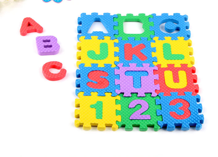 Cartoon Alphabet and Number Crawling Puzzle
