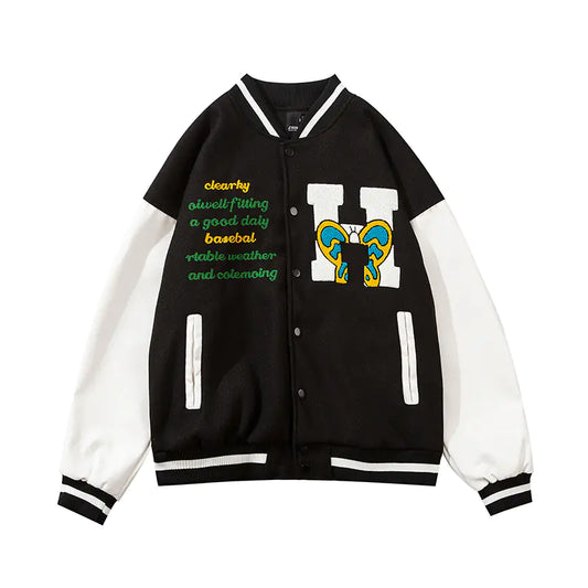 Paar-Baseballjacke – Borduursel & Kleurenmatch in Stijl