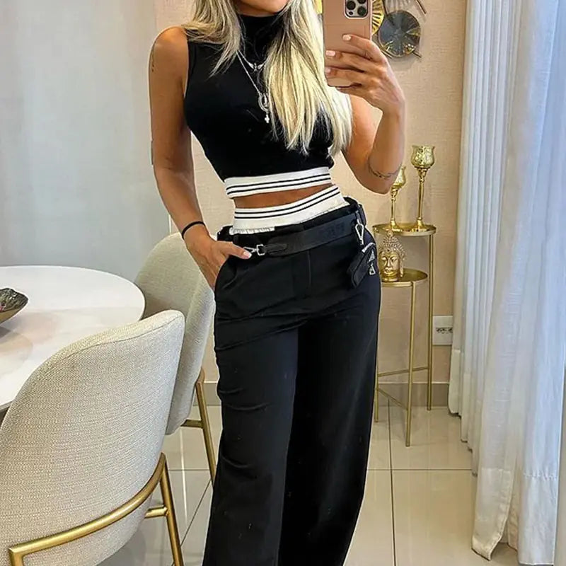 2023 High-Waisted Yoga Wide Leg Pants Set