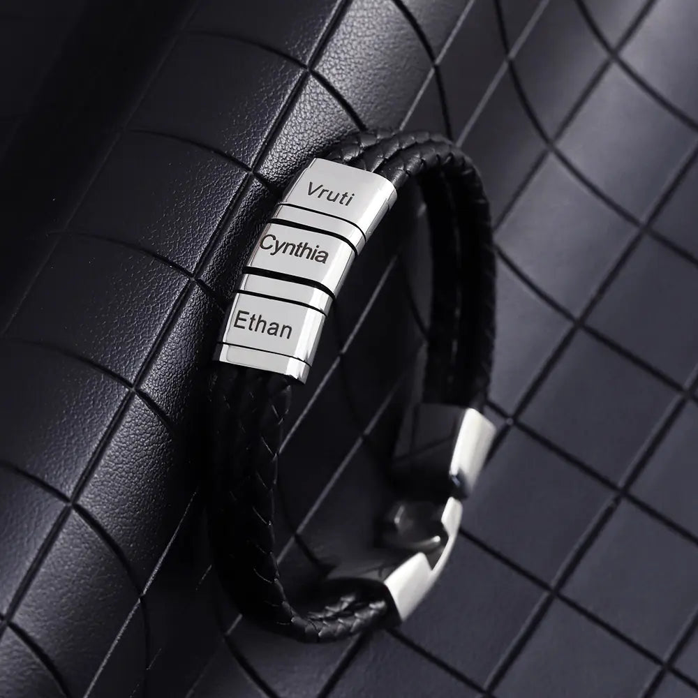 DIY Leather Braided Bracelet with Stainless Steel Clasp