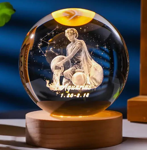 3D Constellation Crystal Ball Night Light – Magische sterrenhemel in een glazen bol