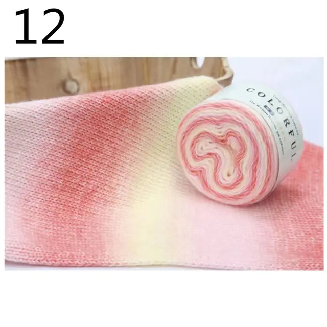 Gradient Rainbow Cotton Yarn for Knitting and Crochet