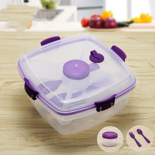 Double-Layer Transparent Fresh-Keeping Lunch Box - FkriTigrinya