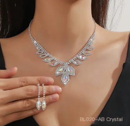 Bridal Jewelry Set - Korean Style Necklace & Earrings