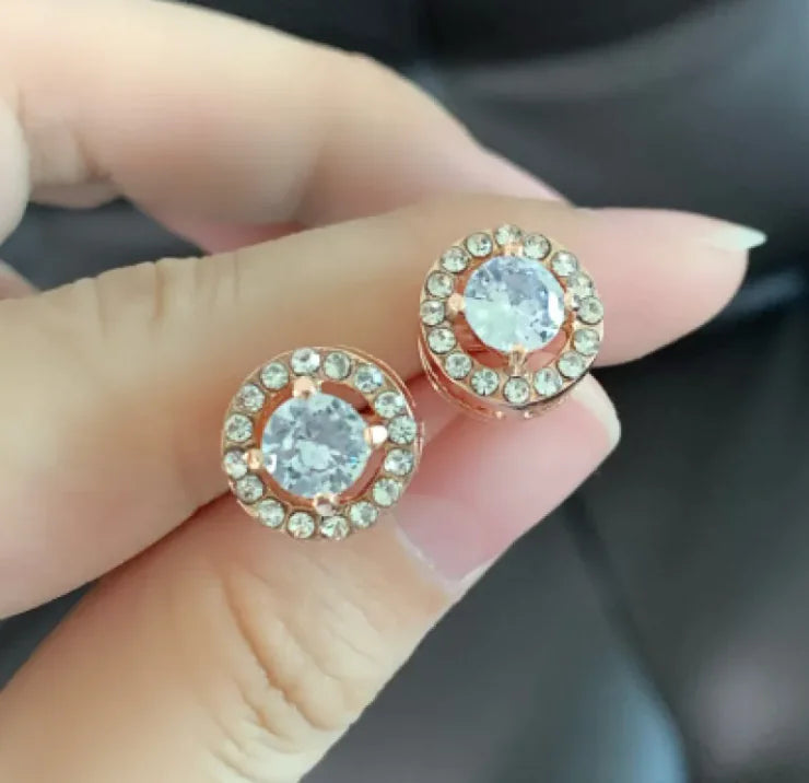 Elegant Zircon Geometric Earrings – Tijdloze Elegantie voor Vrouwen