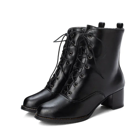 Women's Mid-Calf Chunky Heel Martin Boots