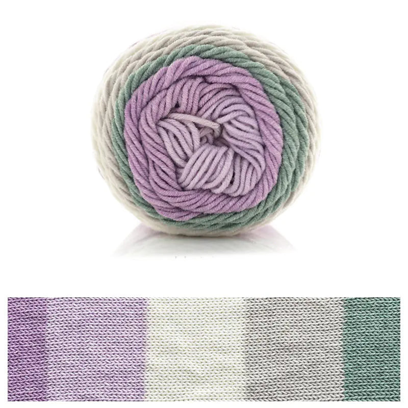 Rainbow Cotton Knitting Wool - 5 Strands for DIY Projects